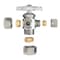 Thrifco Plumbing 5/8 Inch Comp x 3/8 Inch Comp x 1/4 Inch Comp Multi Turn Brass Angle Stop 4405596 - alternate 2